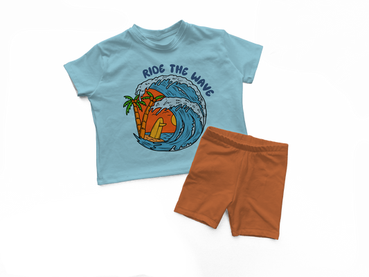 Ride the Wave Oversized Tee + Short Set | Preorder