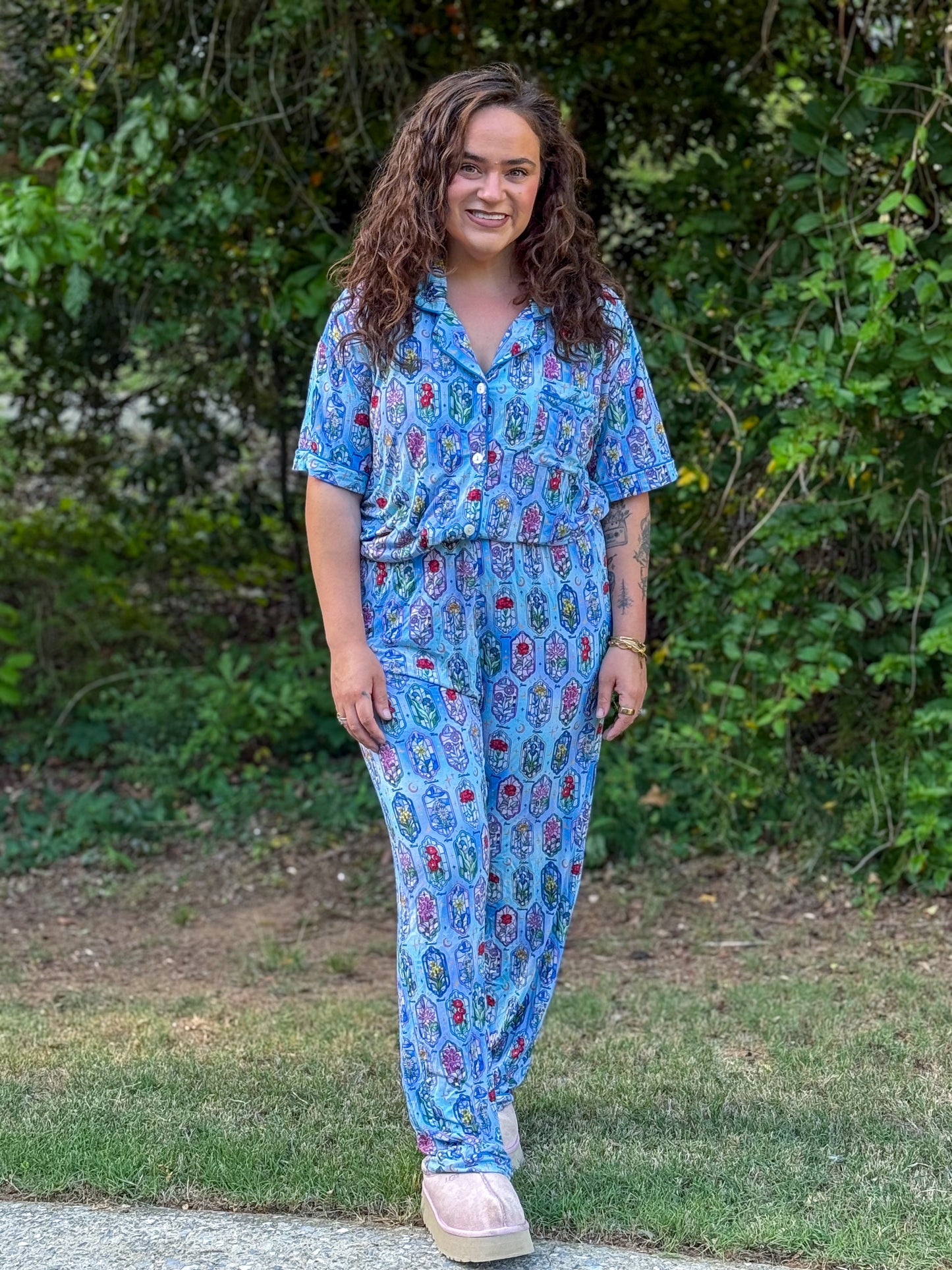 Mama Button-Up Pajamas | Birth Flowers |