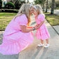 Girls Pink Gingham Smock Dress