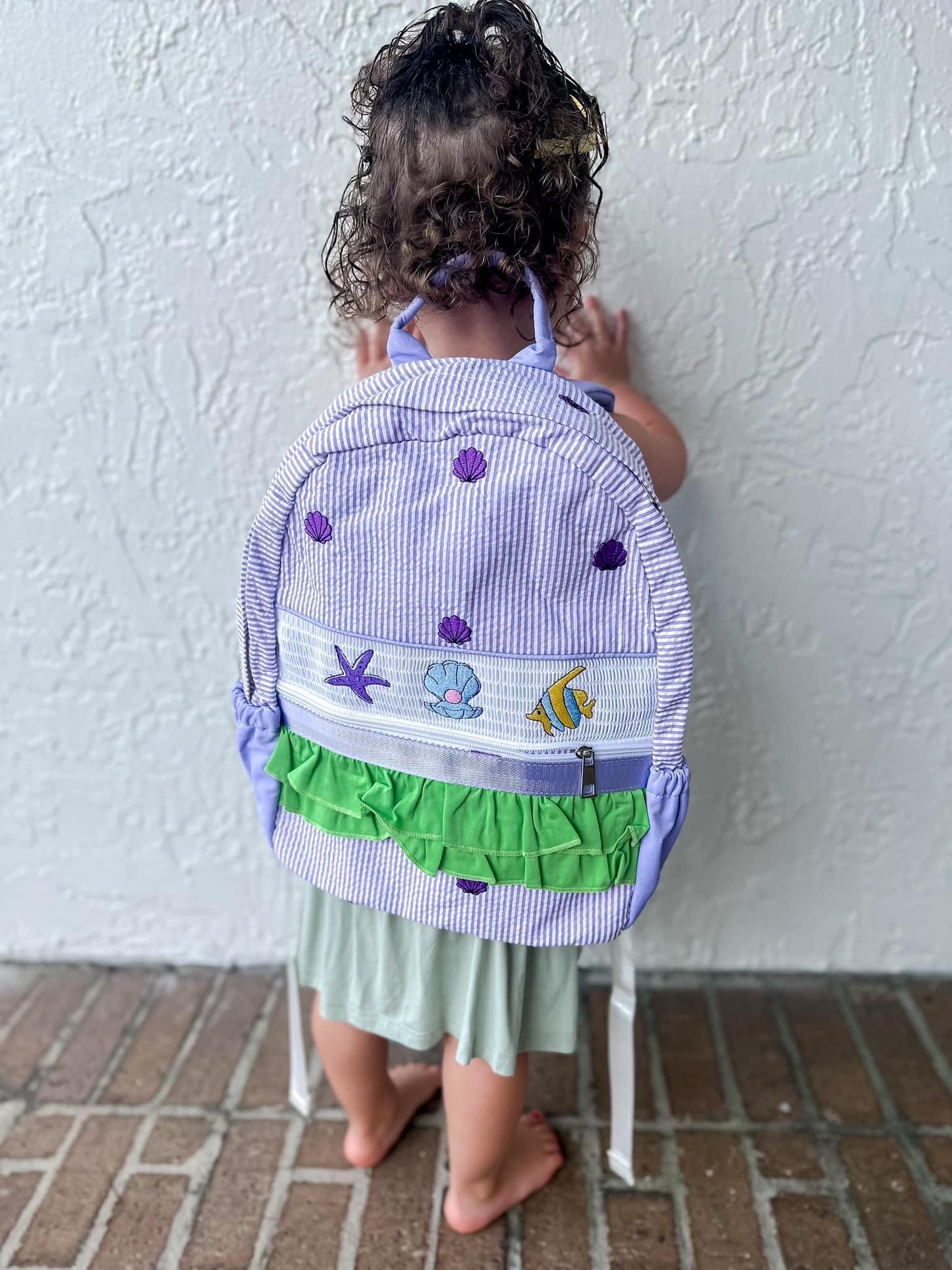 Mermaid Seersucker Backpack