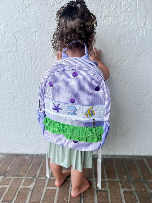 Mermaid Seersucker Backpack