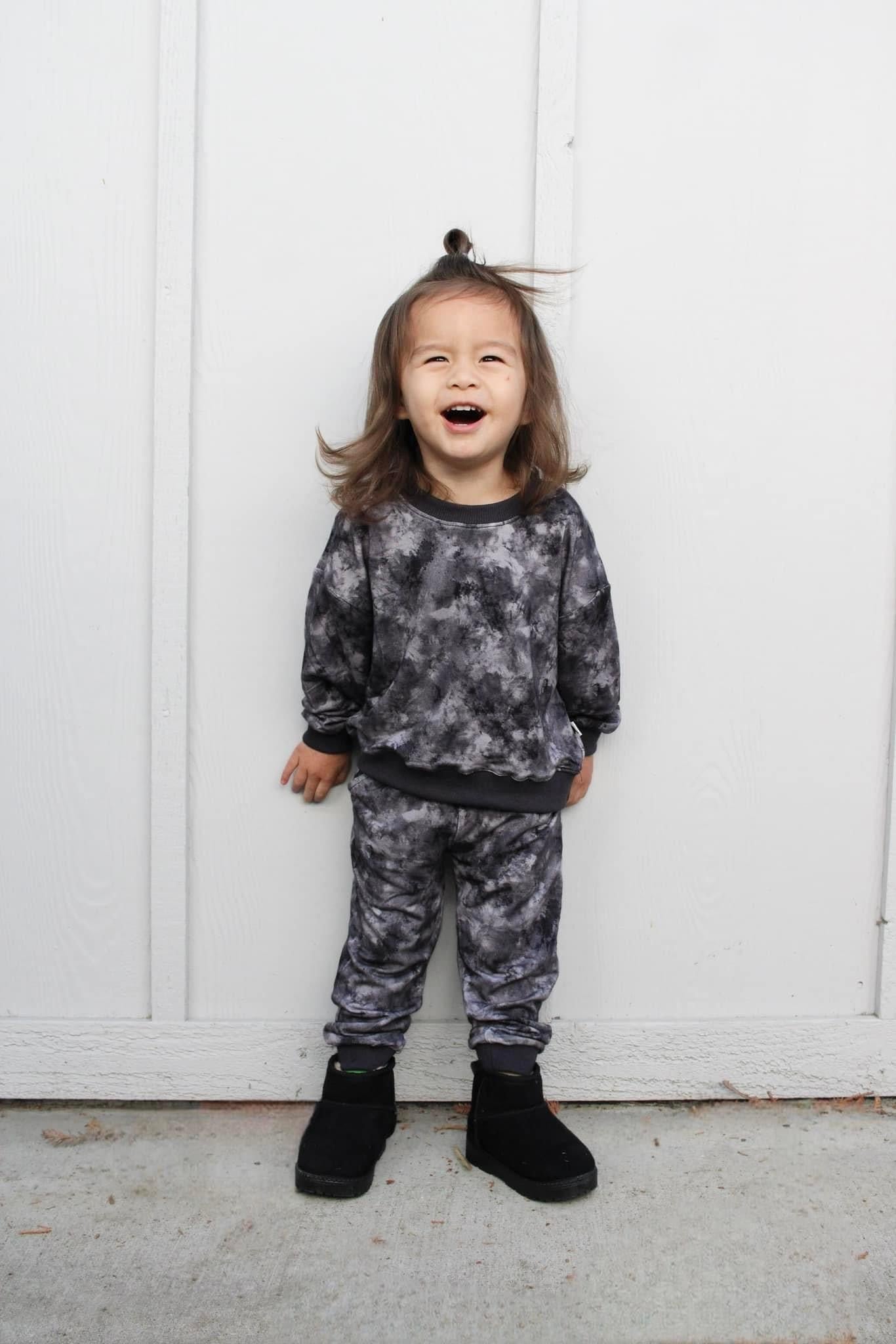 Grey Tie Dye Bamboo Terry Sweatsuit