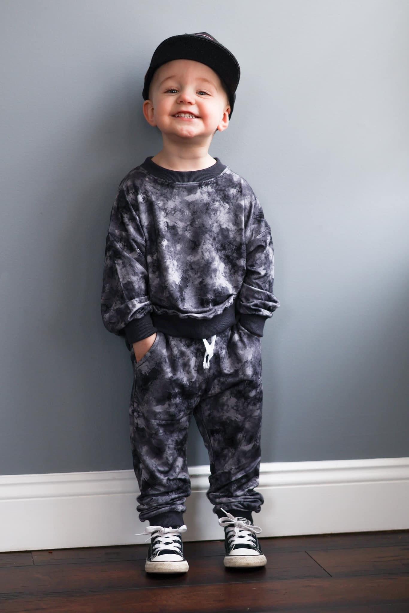 Grey Tie Dye Bamboo Terry Sweatsuit