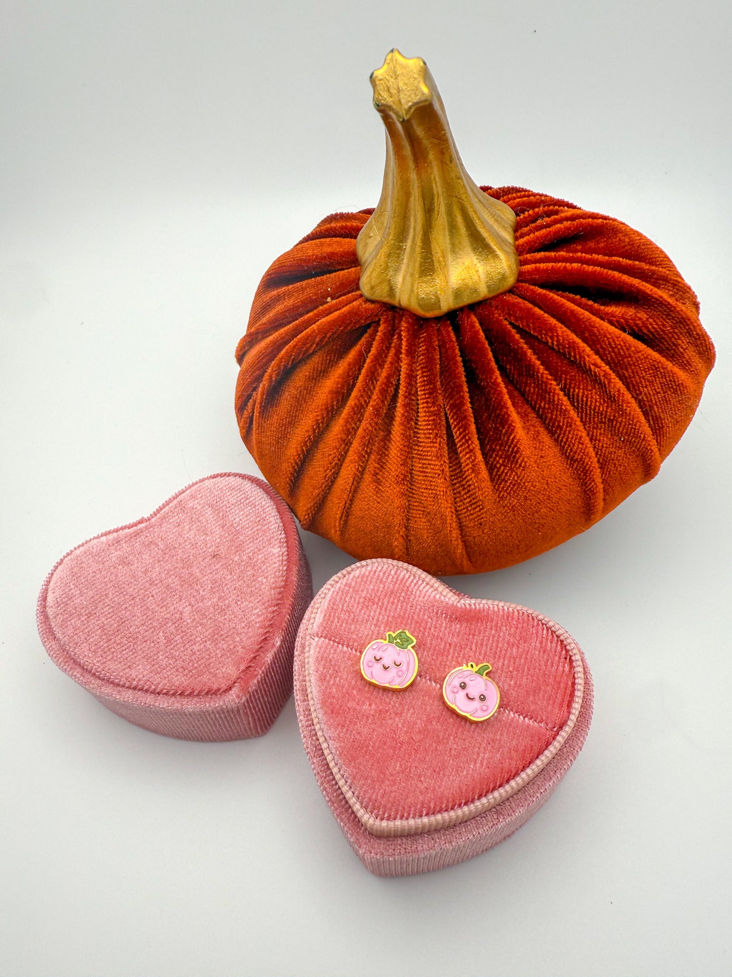 Pink Pumpking Stud Earrings