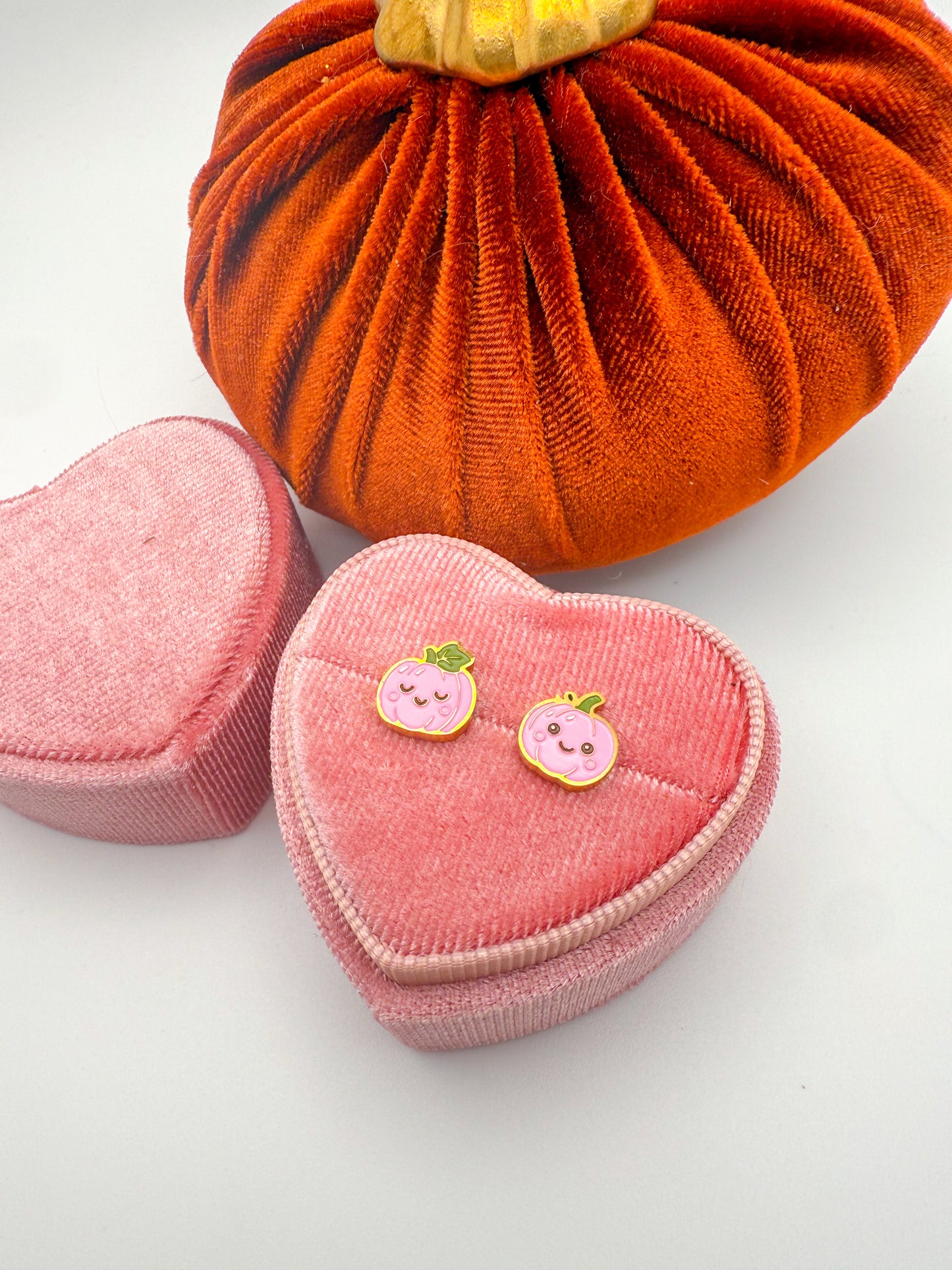 Pink Pumpking Stud Earrings