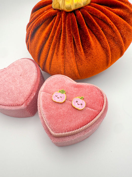 Pink Pumpking Stud Earrings