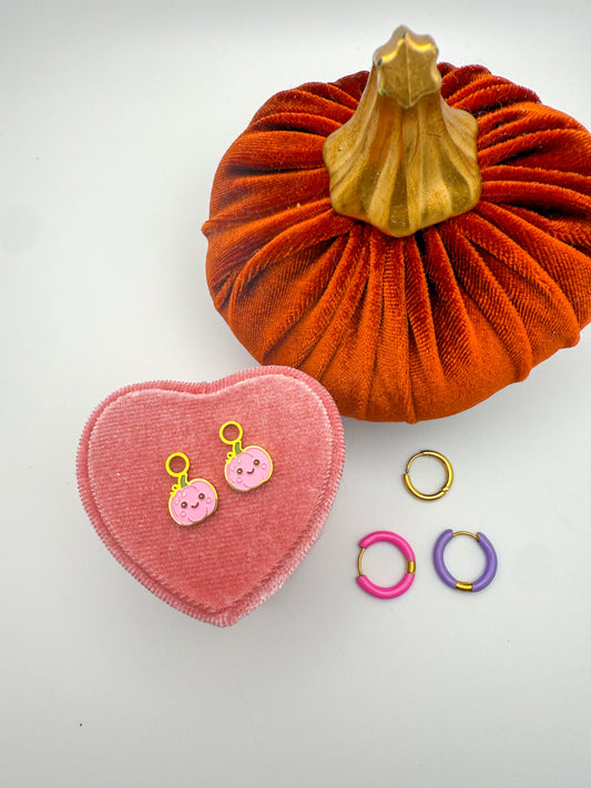 Pink Pumpkin Huggie Charms