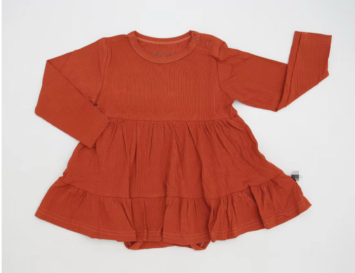 Burnt Orange Twirl Dress