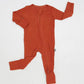 Burnt Orange Ribbed Zippy