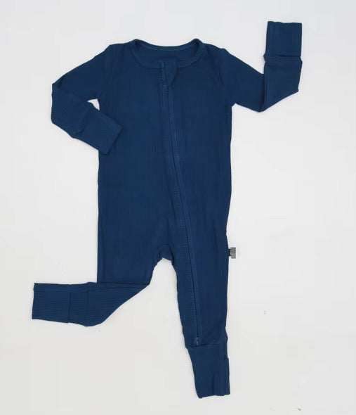 Navy Ribbed Zippy