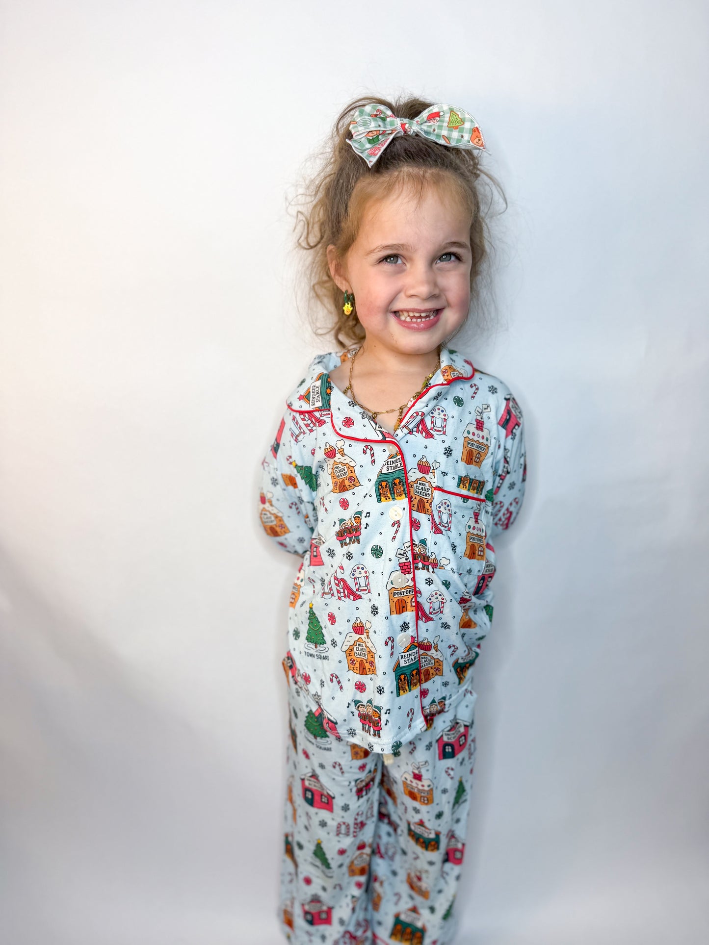 Candy Cane Lane Kids Button Up Set