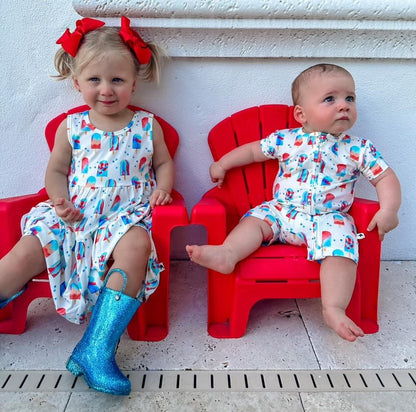 Patriotic Pops Tiered Tank Dress set