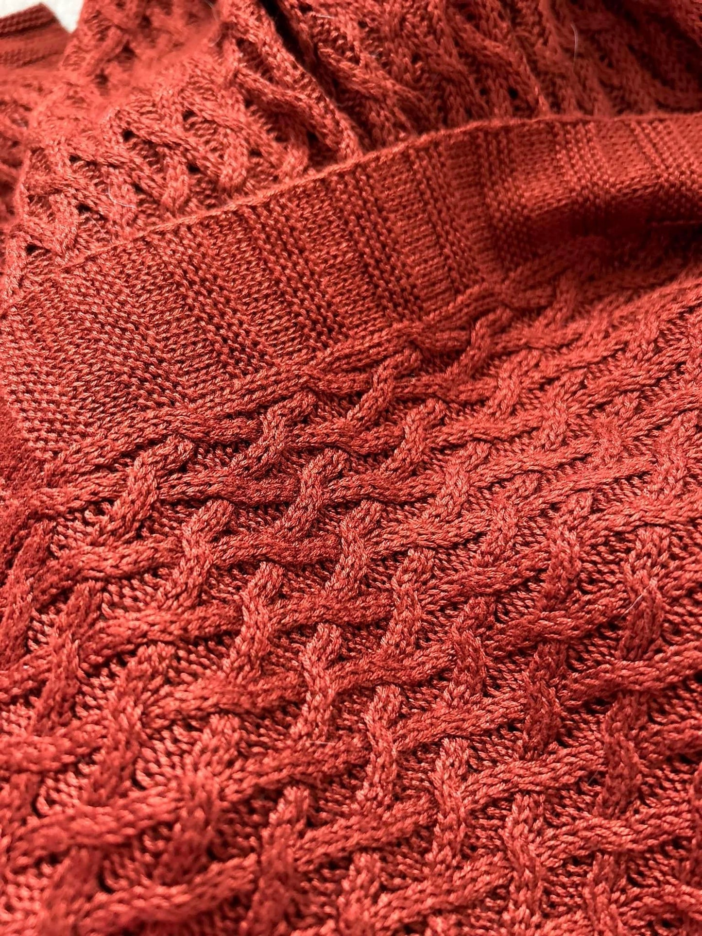 Bamboo Knit Blanket | Rust