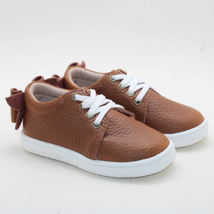 Brown Bow-Back Sneakers